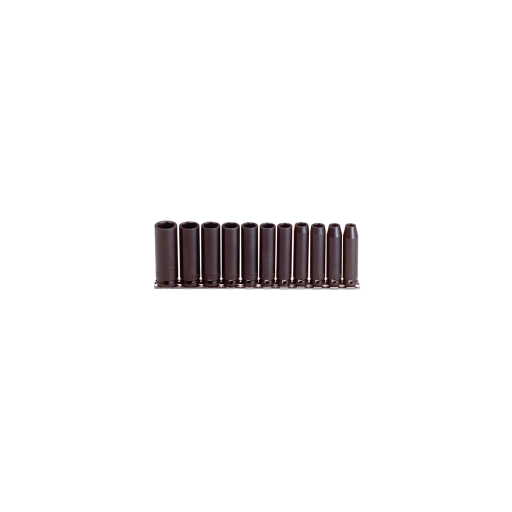 Proto® 3/8" Drive 11 Piece Metric Deep Impact Socket Set - 6 Point 1/ea