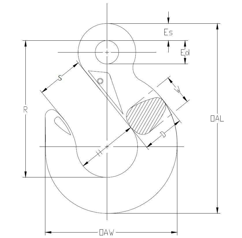 SLING HOOK, EYE STYLE, PL, 1/2"