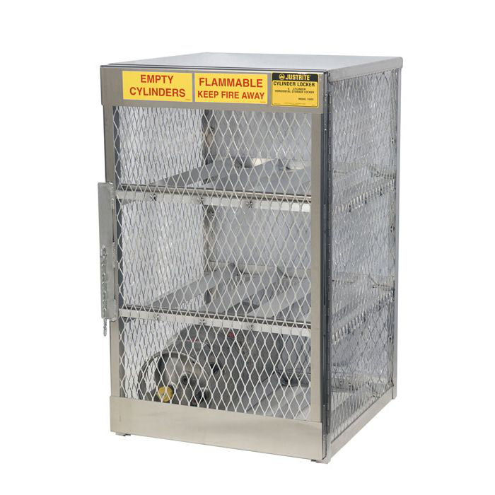 6 Horizontal 20 to 33 Lb. LPG Cylinder Capacity, Gas Cylinder Cabinet Locker, Aluminum - 23002
