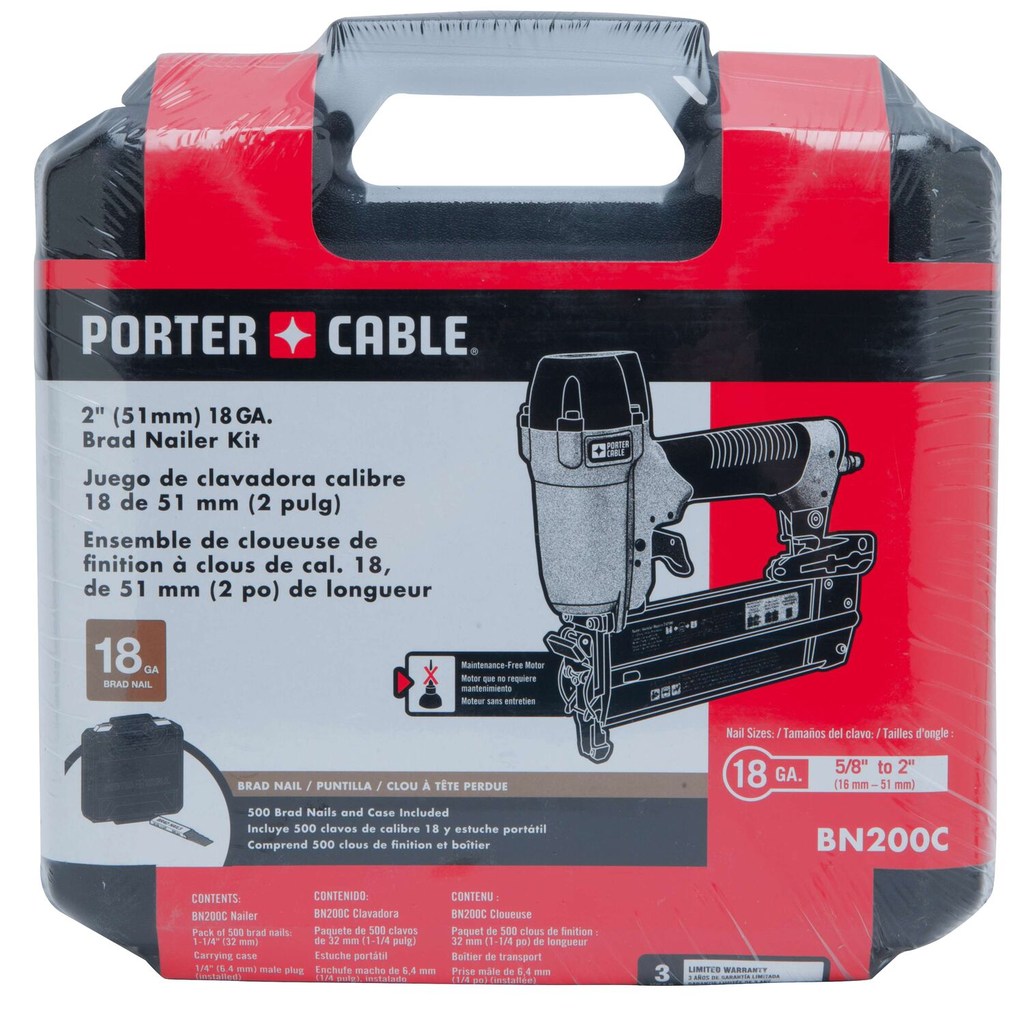 PORTER CABLE 18 GA., 2" BRAD NAILER KIT