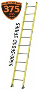 14FT Fiberglass Single Ladder 375LB