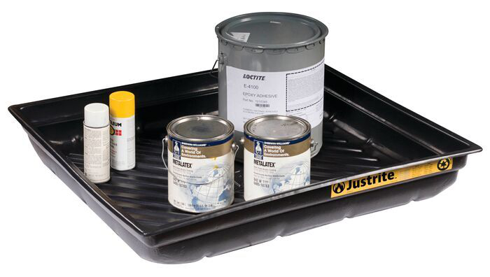 37.75"W x 34"D x 5.5"H, 23 Gallon Spill Capacity, Spill Tray for Indoor/Outdoor Use, EcoPolyBlend™, Black - 28718