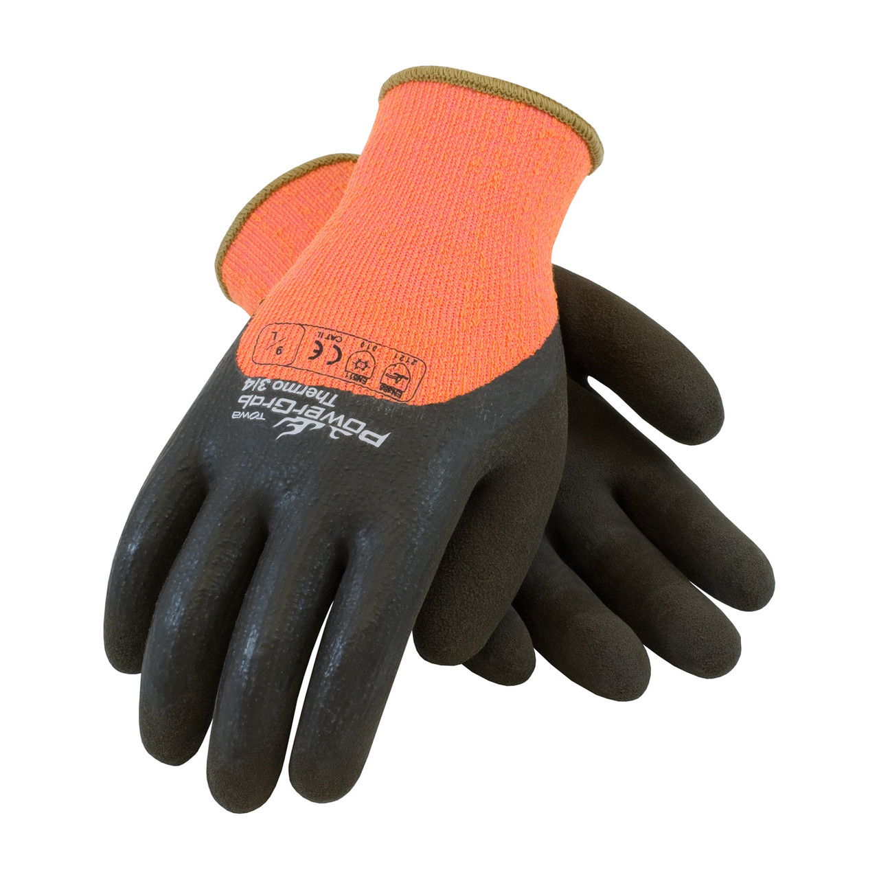 PowerGrab™ Thermo 3/4 41-1475  Protection From Cold, Size L, Hi-Vis Orange, ANSI A2