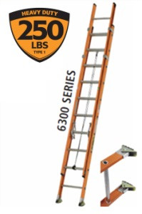 16FT Fiberglass Extension Ladder 250LB