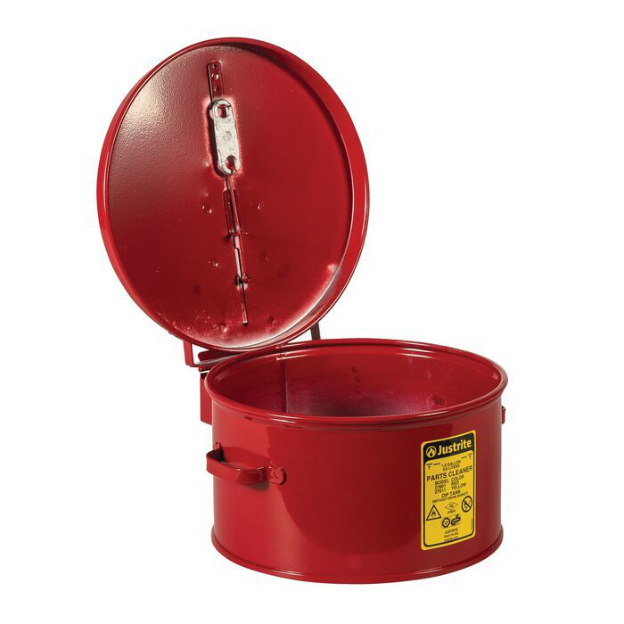 1 Gallon Dip Tank for Cleaning Parts, Manual Cover With Fusible Link, Steel, Red - 27601
