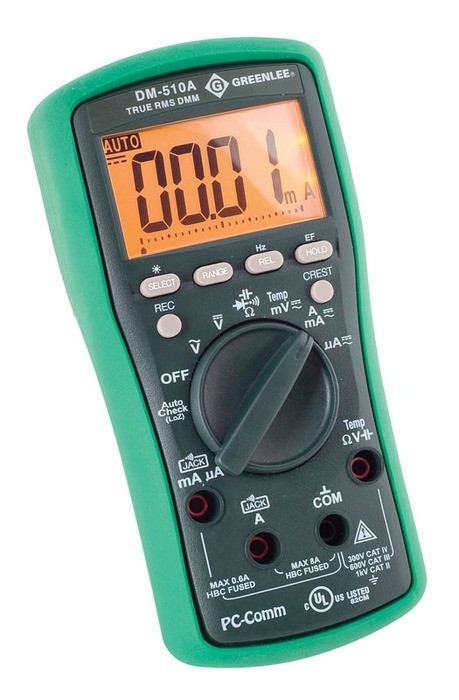GREENLEE 6,000-Count Digital Multimeter, 1000V, 8A (DM-510A)