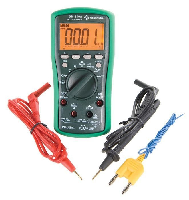 GREENLEE 6,000-Count Digital Multimeter, 1000V, 8A (DM-510A)