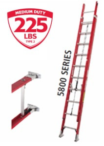 24FT Fiberglass Extension Ladder 225LB