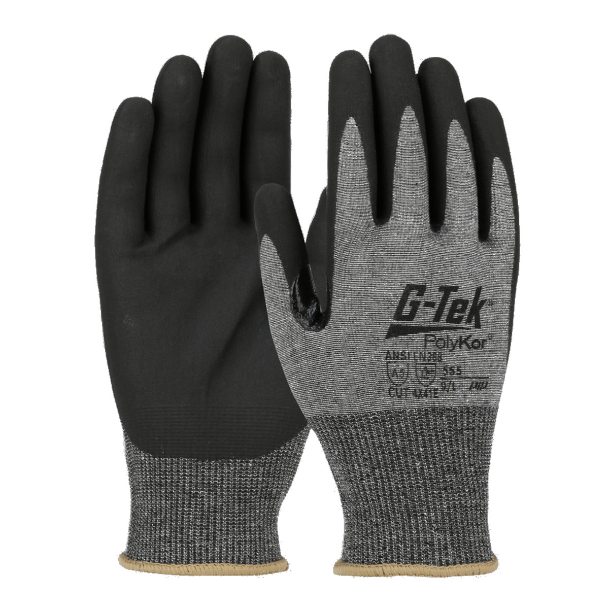 G-Tek® PolyKor® 555  Cut Resistant Gloves, Size M, Gray, ANSI A5