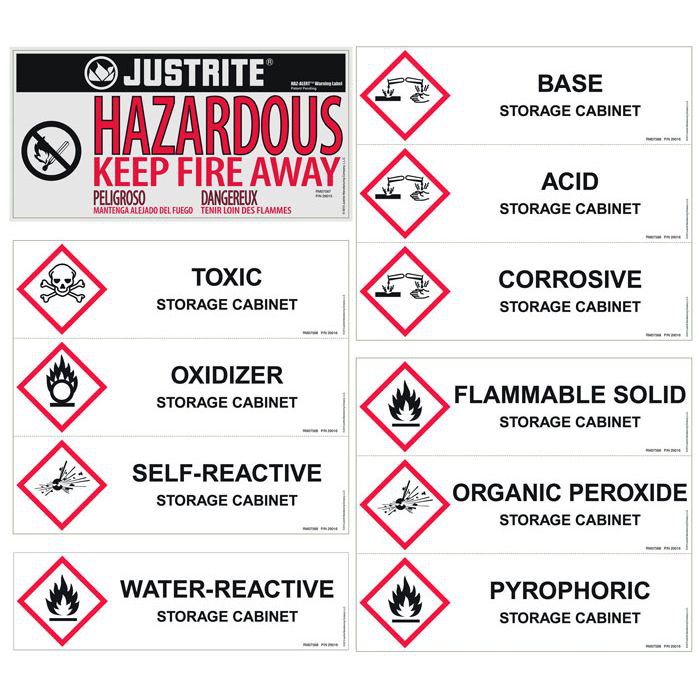 Replacement/ Retrofit Label Pack for Hazardous Material Cabinets - 29017