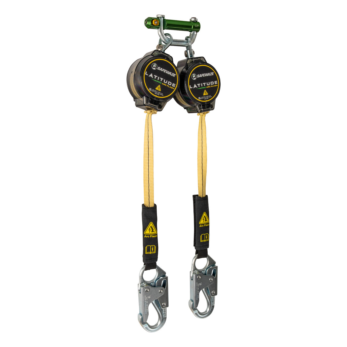 SafeWaze Latitude Pro Arc Flash 7' Dual Web SRL: 9013 BWB, Snap Hooks