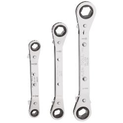 Klein Reversible Ratchet Box Wrench Set 3 Pc