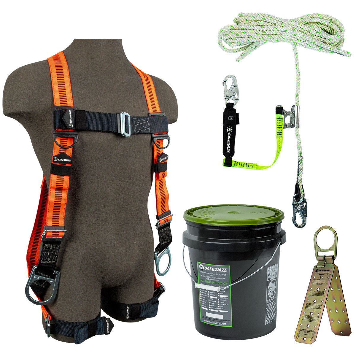 SafeWaze V-Line Bucket Roof Kit: FS99281-E, FS700-50GA-3E, FS870