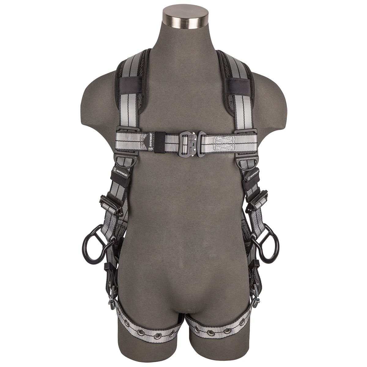 SAFEWAZE PRO+ Slate Full Body Harness: Alu 3D, Alu QC Chest, TB Legs (M)