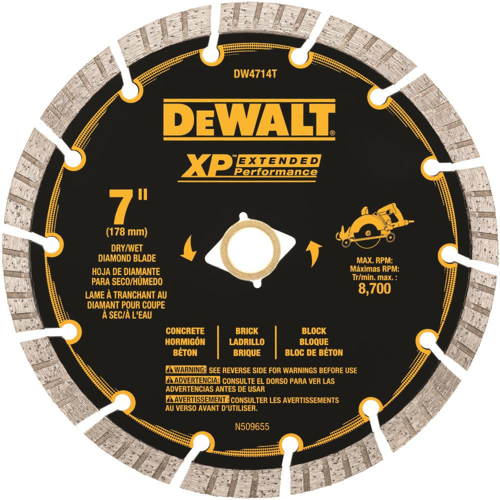 DEWALT XP All-Purpose Segmented Diamond Blades  (P/N DW4714T)