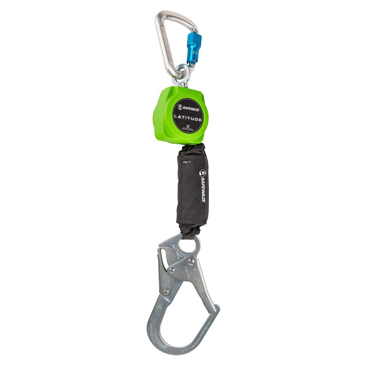 SafeWaze Latitude 6' Single Web SRL: Alu Carabiner, Rebar Hook
