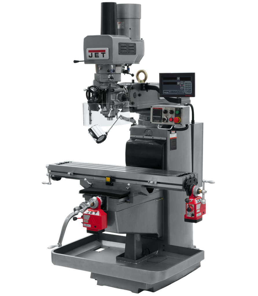 JTM-1050EVS2/230 Mill With Newall DP700 DRO With X and Y-Axis Powerfeeds and Air Powered Drawbar