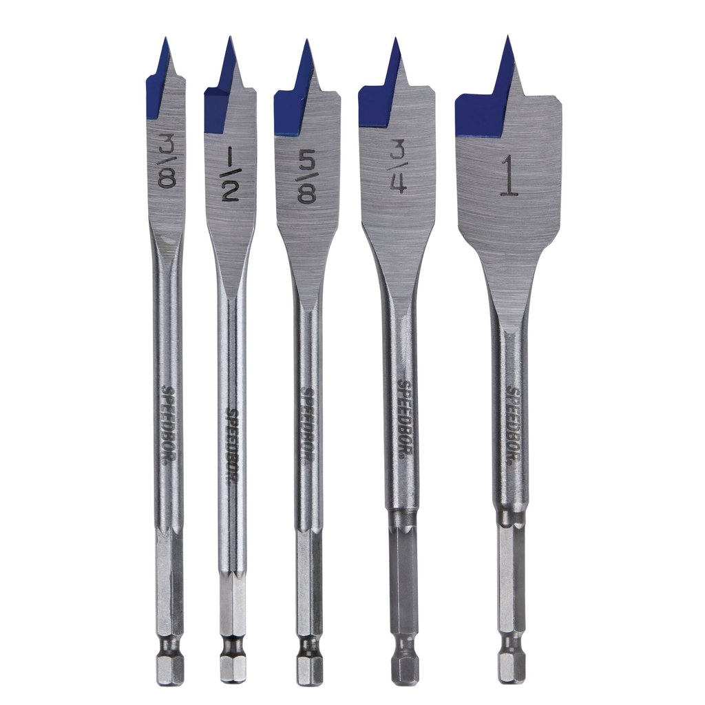 IRWIN FLAT BIT 5PC QC SET CLAMSHELLED
