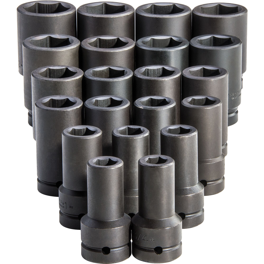 Proto® 1" Drive 21 Piece Deep Impact Socket Set - 6 Point 1/ea
