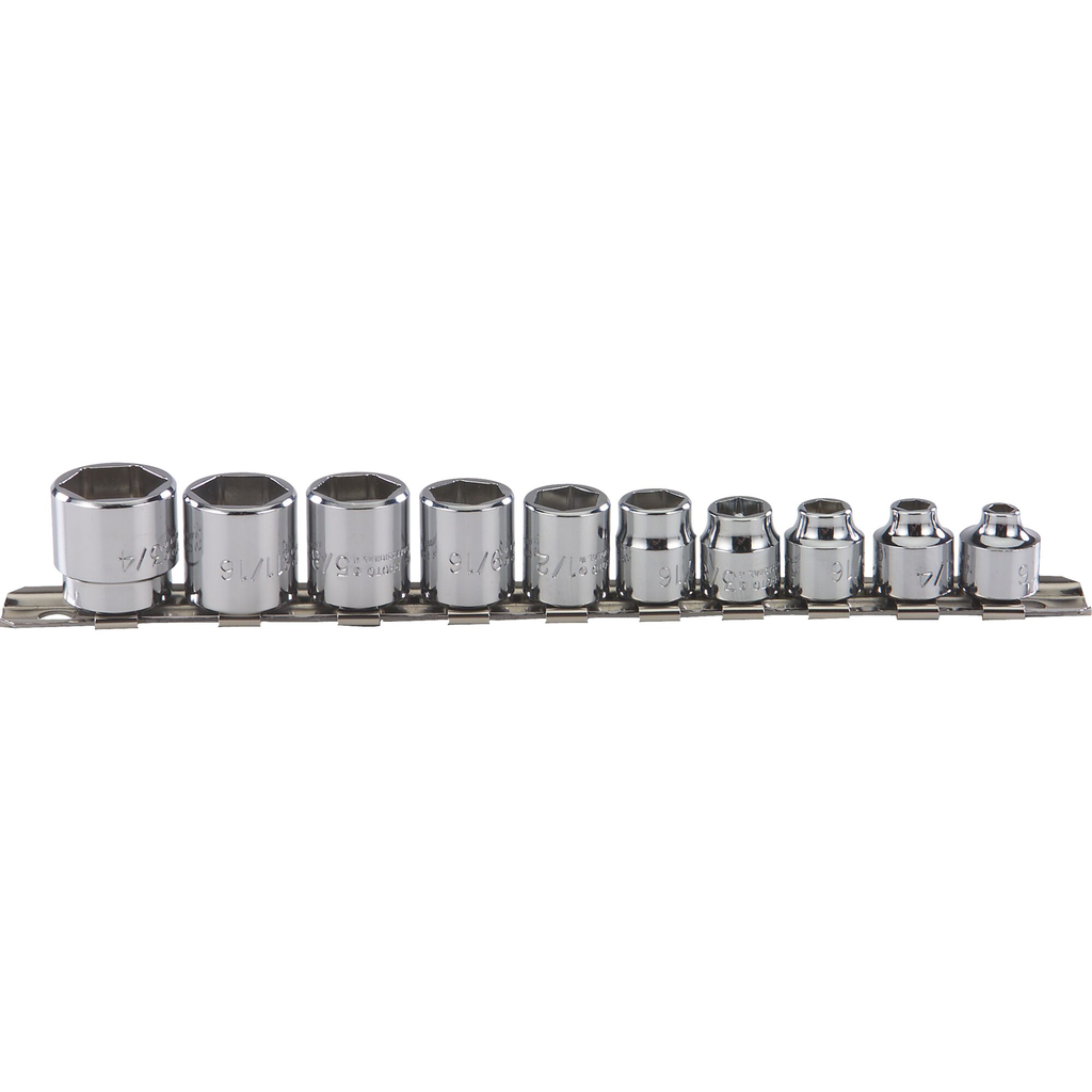 PROTO 3/8In Dr 6 Pt 10 Pc Set 3/16