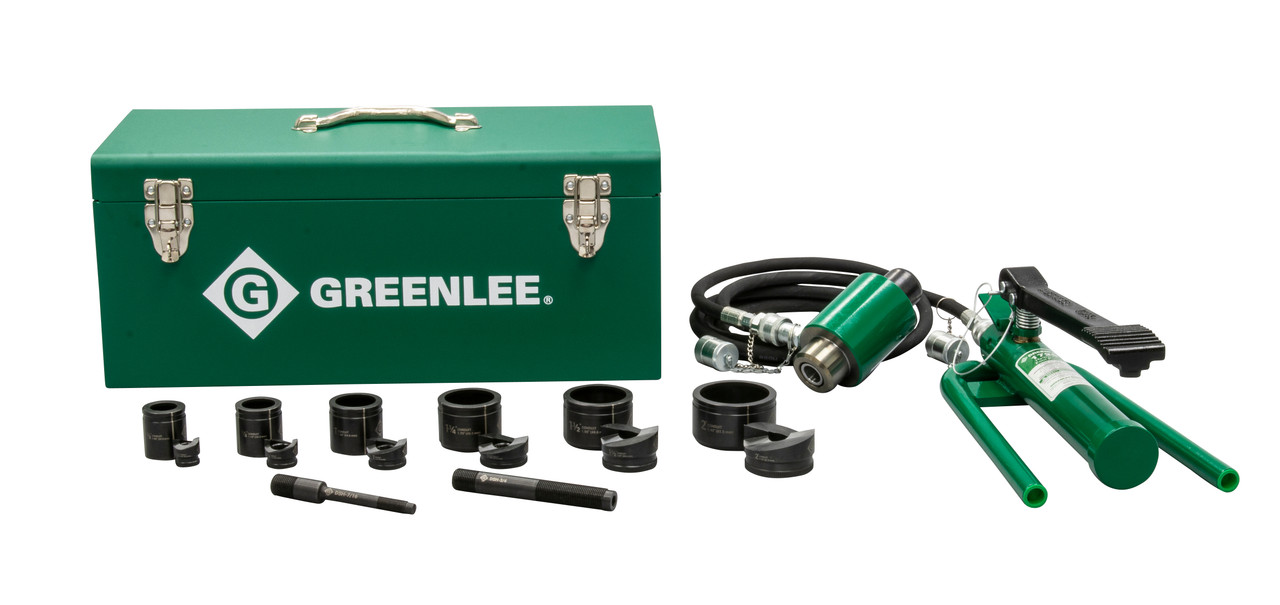 GREENLEE 11-Ton Hydraulic Knockout Kit with Foot Pump and Slug-Buster® 1/2" - 2"