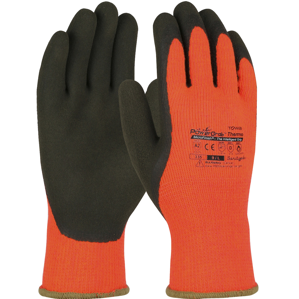 PowerGrab™ Thermo 41-1400  Protection From Cold, Size 2XL, Hi-Vis Orange, ANSI A2