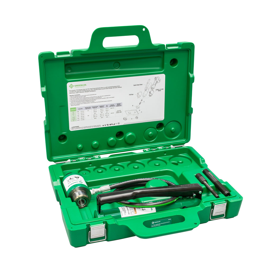 GREENLEE 11-Ton Hydraulic Knockout Driver with Hand Pump