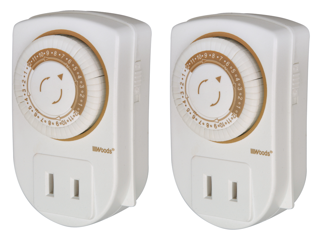 Woods TIMER, INDOOR 24 HR MINI MECHANICAL 2-PK 6/BX
