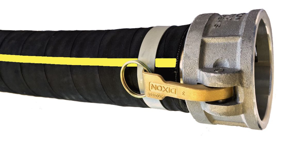 1-1/2"x20ft Cam Lock C&E HD Rubber Water Suction Hose 1/EA