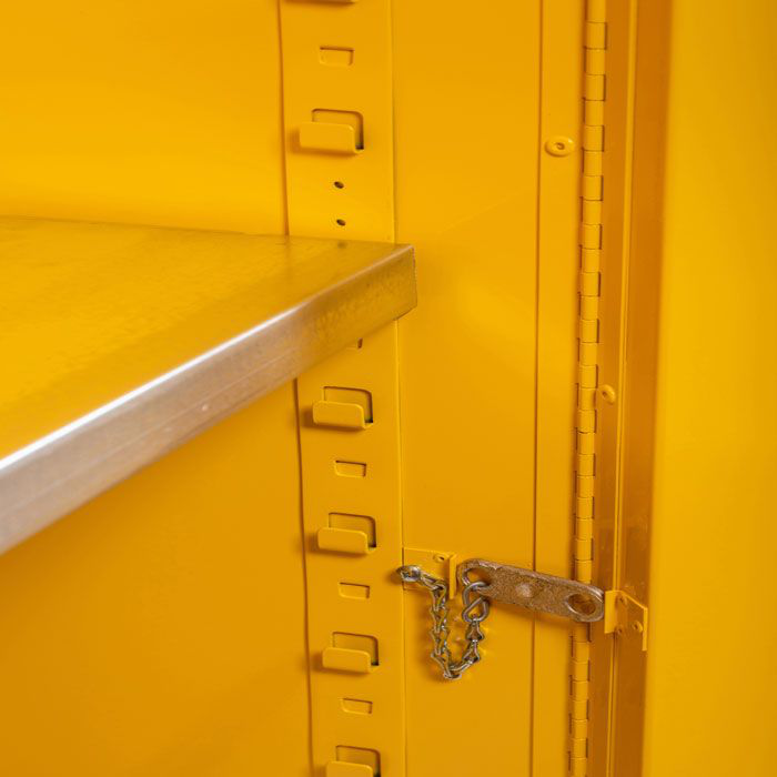 15 Gallon, 1 Shelf, 1 Door, Self Close, Left Hinge, Flammable Cabinet, Sure-Grip® EX Under Fume Hood, Yellow -