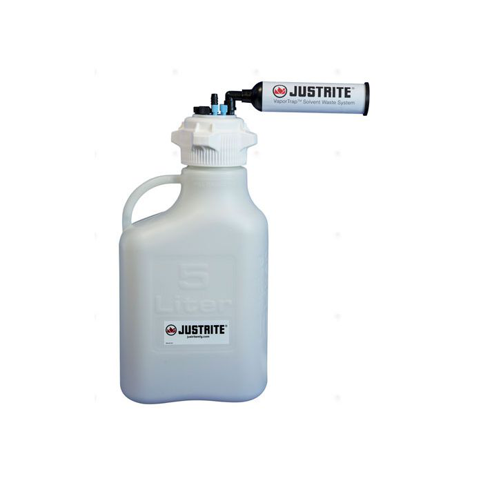 5 Liter HDPE Carboy with Filter Kit, VaporTrap™, 4 Ports 1/8" Tubing, 3 Ports 1/4" Tubing, 1 Port 1/4" or 3/8" Hose Barb, 83mm Cap - 12821