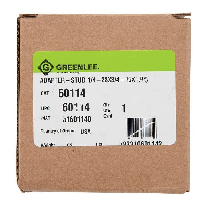 GREENLEE Replacement Draw Stud for Hydraulic Drivers - 1/4-28" X 3/4-16" X 1.94"