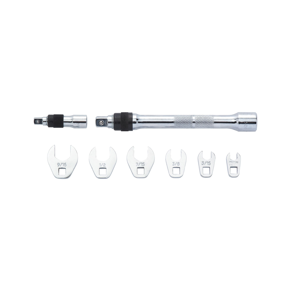 PROTO 8Pc 1/4 In Crowfoot W/Lockg Ex