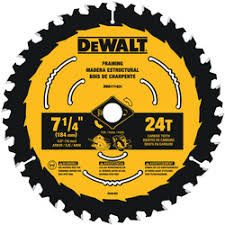 DEWALT 7-1/4 In Carbide Circular Saw Blade 24 Tooth with 5/8 in Arbor (2 Pack)