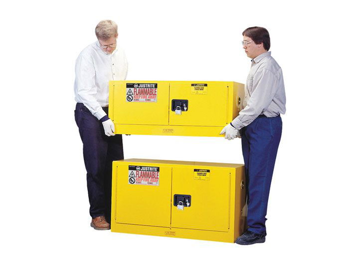 12 Gallon, 2 Doors, Manual Close, Flammable Cabinet, Sure-Grip® EX Piggyback, Yellow - 891300