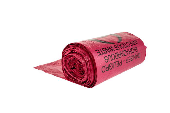 15 Gallon, Biohazard Waste Can Liner Bags, Pack of 100, Red - 05901