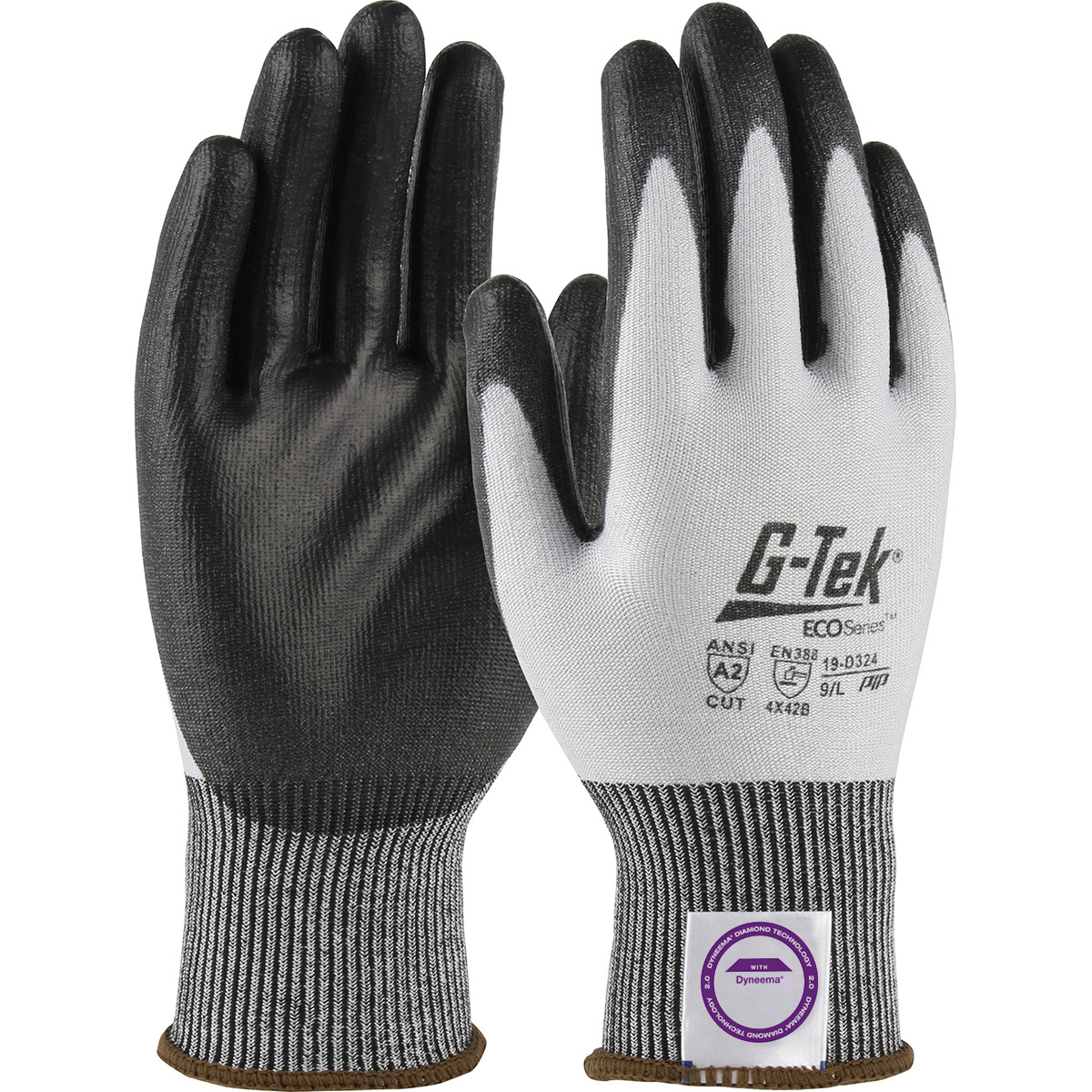 G-Tek® ECO Series™ 19-D324  Cut Resistant Gloves, Size 2XL, White, ANSI A2