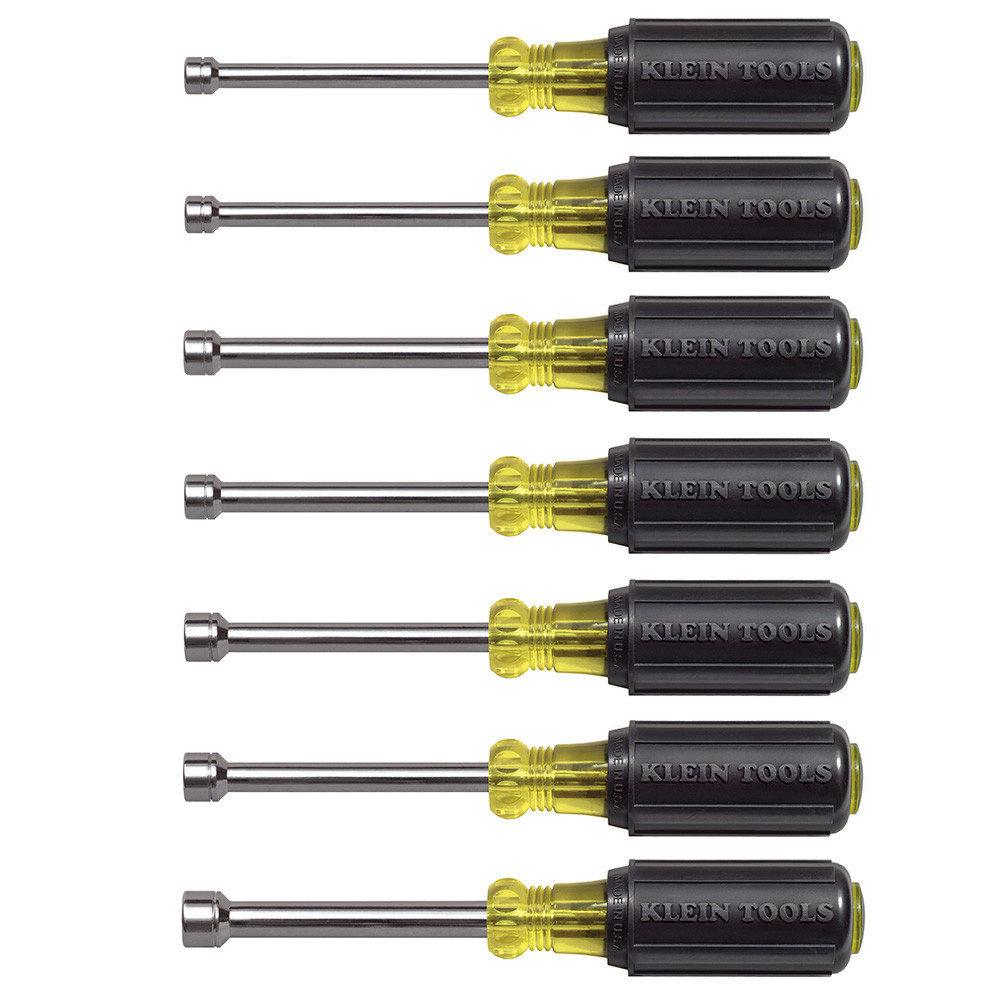 Klein 7 Piece Metric Nut Driver Set 3" Shafts