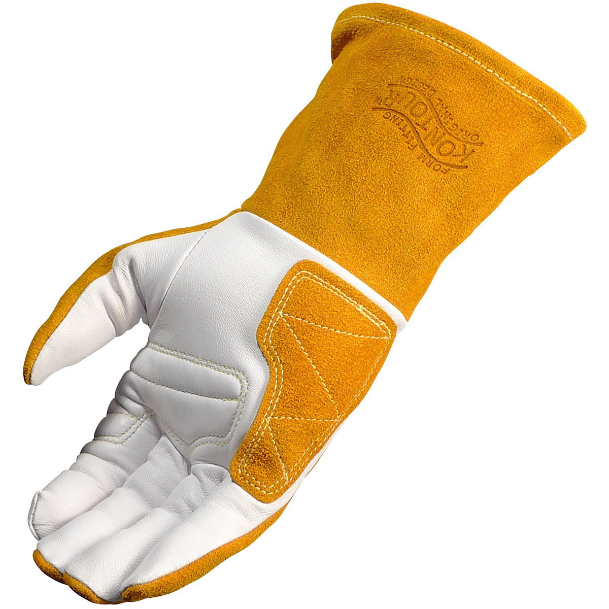 Caiman® 1541  Hand Protect-Welding, Size L, Gold, ANSI A5