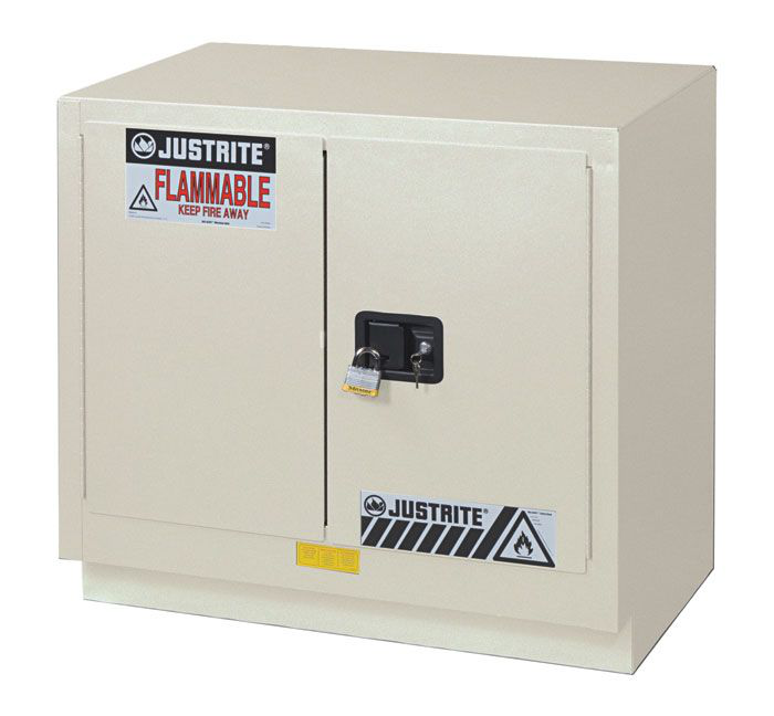 23 Gallon, 1 Shelf, 2 Doors, Manual Close, Corrosives/Acids Safety Cabinet, ChemCor® Under Fume Hood, Light Neutral - 8837072