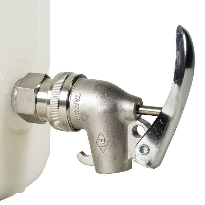 5 Gallon Poly Disposal Safety Can, Flame Arrester, Faucet, White - 12772