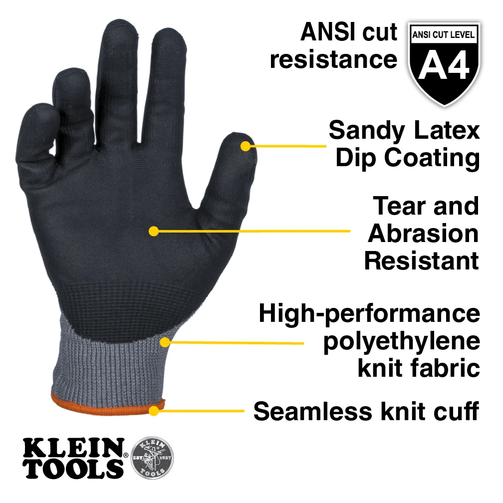 Winter Knit Dipped Gloves, Cut Level A4, Touchscreen, Medium