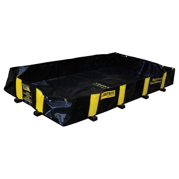 4' x 8' x 12", 235 Gallon Spill Capacity, Drive Over Berm, Rigid-Lock QuickBerm®, Black - 28514
