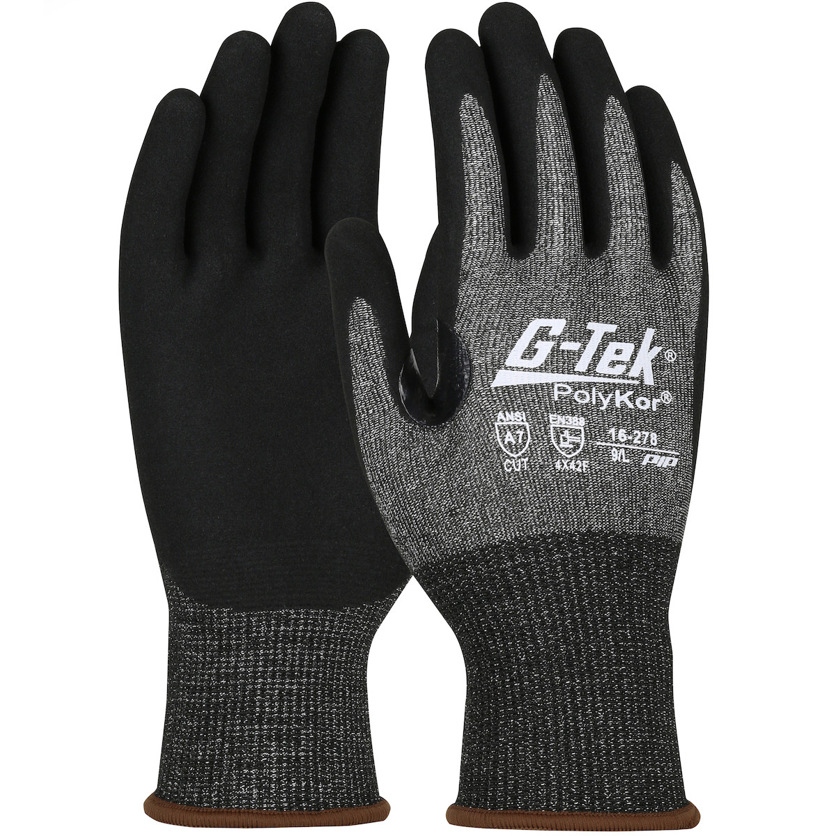G-Tek® PolyKor® X7™ 16-278  Cut Resistant Gloves, Size 2XL, Black, ANSI A7