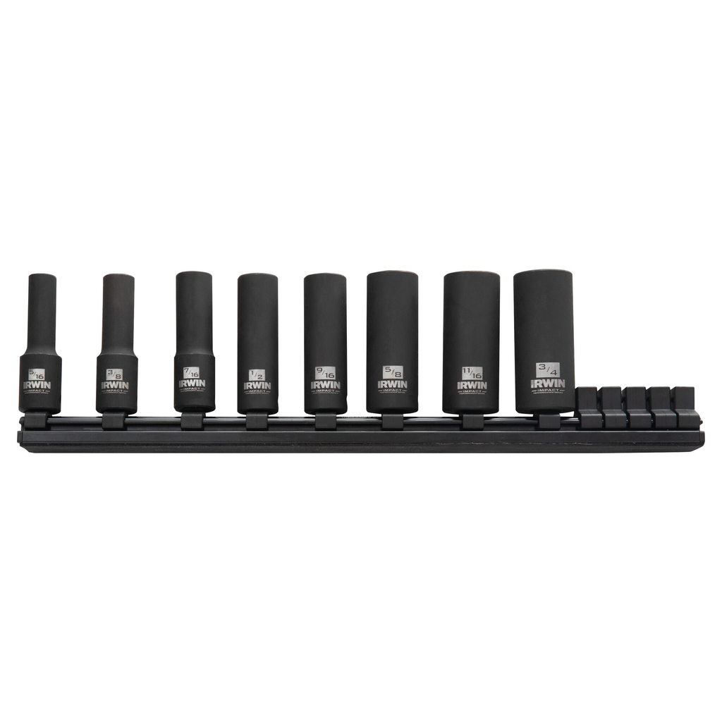 IRWIN IMPACT SOCKET 8PC SAE 3/8 DRIVE RAIL SET