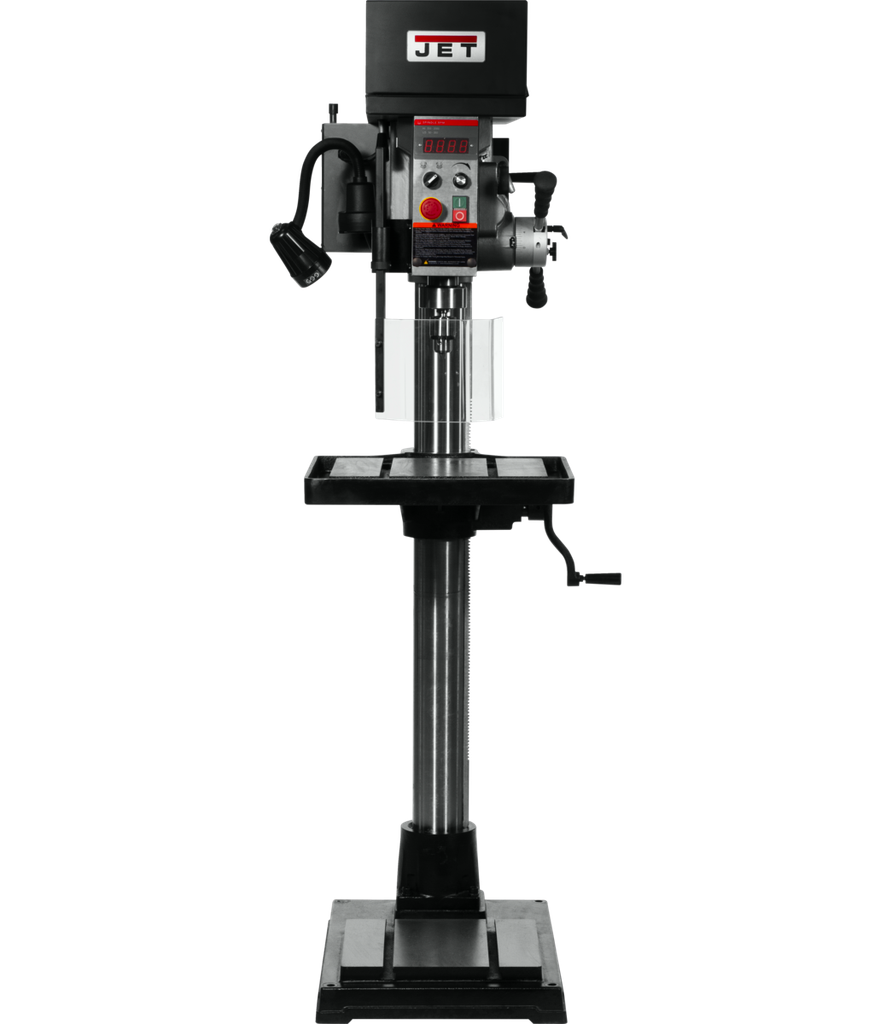 The JET JDPE-20EVSC-PDF 1-1/4" Drilling Capacity, 2HP, 115V, 1Ph Electronic Variable Speed Drill with Clutch Speed Change system and Power Downfeed