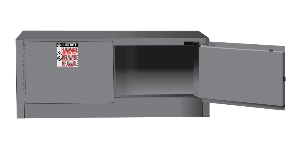 12 Gallon, 2 Doors, Self Close, Flammable Safety Cabinet, Sure-Grip® EX Piggyback, Gray - 891323