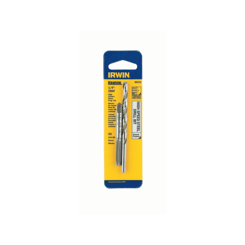 IRWIN TAP + DRILL BIT 1/4-28 NF + #3