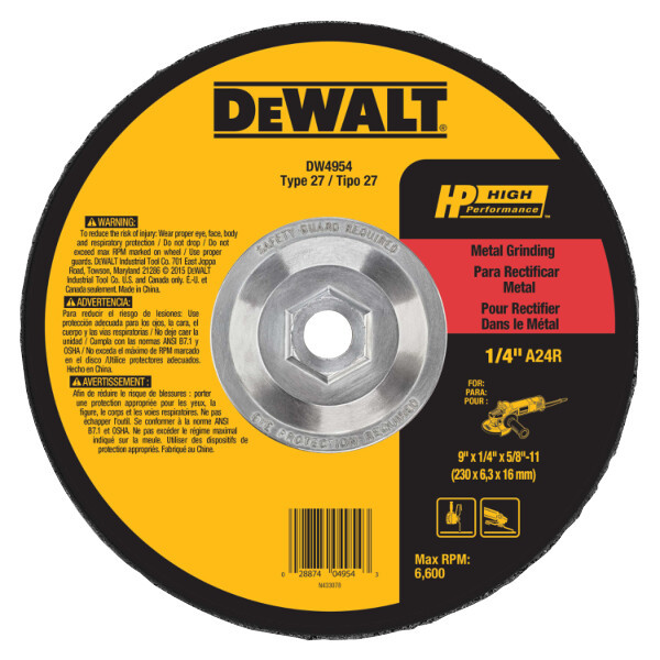 DEWALT 9-Inch By 1/4-Inch By 5/8-Inch-11 General Purpose Metal Grinding Wheel