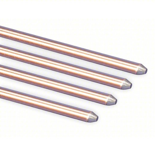 Erico Copper-Bonded Ground Rod, Pointed, 5/8" dia, 8', 10 mil Plating 1/EA